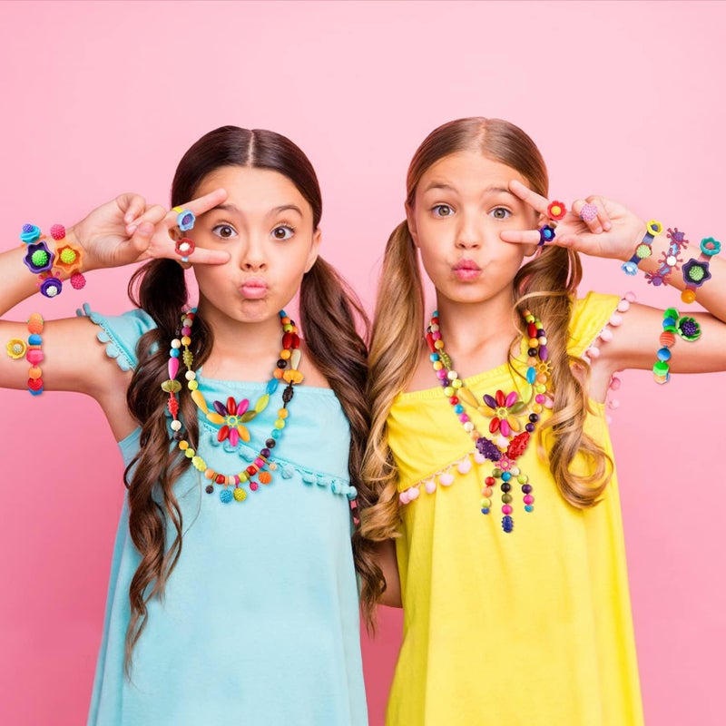 NEXBOX Girls Crafts Jewelry Making Kit for Toddlers - Pop Beads Toys Sets for Little Kids Age 3 4 5 6 Year Old, Ideas Birthday Gifts - Image 3
